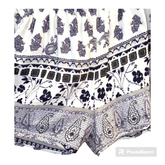 Fraiche by J size L Paisley Printed long sleeve Romper Boho Summer Beach - Picture 2 of 3